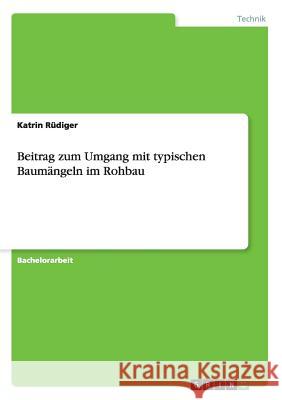 Beitrag zum Umgang mit typischen Baumängeln im Rohbau Rüdiger, Katrin 9783656972600