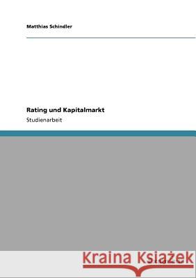 Rating und Kapitalmarkt Matthias Schindler 9783656993995