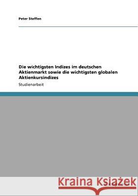 Die wichtigsten Indizes im deutschen Aktienmarkt sowie die wichtigsten globalen Aktienkursindizes Peter Steffen 9783656995470 Grin Verlag