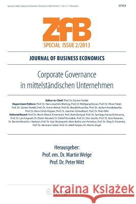 Corporate Governance in Mittelständischen Unternehmen Welge, Martin 9783658024284 Springer Gabler