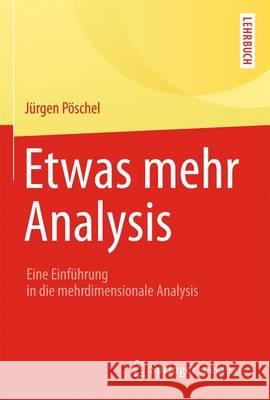 Etwas Mehr Analysis: Eine Einführung in Die Mehrdimensionale Analysis Pöschel, Jürgen 9783658058593