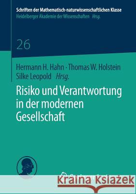 Risiko Und Verantwortung in Der Modernen Gesellschaft Hahn, Hermann H. 9783658063214