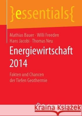 Energiewirtschaft 2014: Fakten Und Chancen Der Tiefen Geothermie Bauer, Mathias 9783658064082 Springer Spektrum