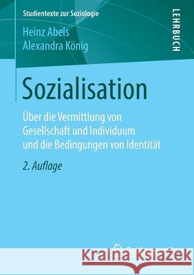 Sozialisation: Über Die Vermittlung Von Gesellschaft Und Individuum Und Die Bedingungen Von Identität Abels, Heinz 9783658132286 Springer vs