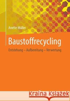 Baustoffrecycling: Entstehung - Aufbereitung - Verwertung Müller, Anette 9783658229870 Springer Vieweg