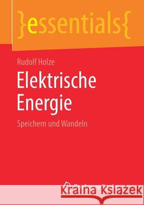 Elektrische Energie: Speichern Und Wandeln Holze, Rudolf 9783658265717 Springer Spektrum