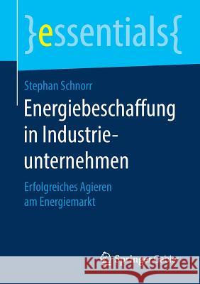 Energiebeschaffung in Industrieunternehmen: Erfolgreiches Agieren Am Energiemarkt Schnorr, Stephan 9783658269517 Springer Gabler