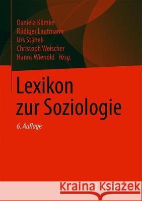 Lexikon Zur Soziologie Klimke, Daniela 9783658308339 Springer vs