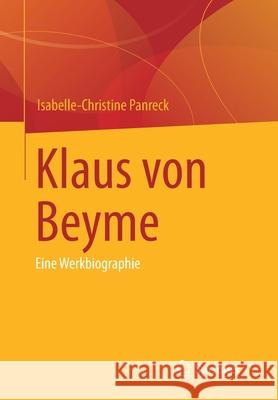 Klaus Von Beyme: Eine Werkbiographie Isabelle-Christine Panreck 9783658329136 Springer vs