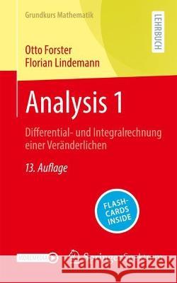 Analysis 1, m. 1 Buch, m. 1 E-Book Forster, Otto, Lindemann, Florian 9783658401290