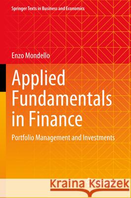 Applied Fundamentals in Finance Enzo Mondello 9783658410230 Springer Fachmedien Wiesbaden