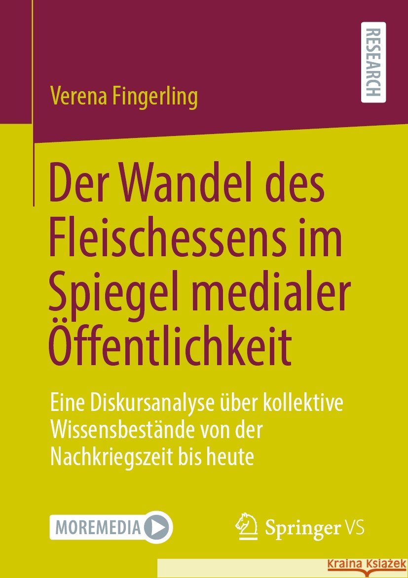 Der Wandel Des Fleischessens Im Spiegel Medialer ?ffentlichkeit: Eine Diskursanalyse ?ber Kollektive Wissensbest?nde Von Der Nachkriegszeit Bis Heute Verena Fingerling 9783658442217 Springer vs