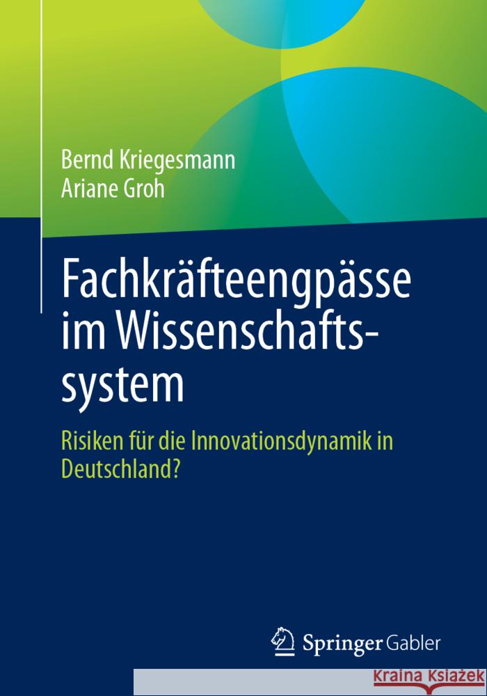 Fachkr?fteengp?sse Im Wissenschaftssystem: Risiken F?r Die Innovationsdynamik in Deutschland? Bernd Kriegesmann Ariane Groh 9783658478452 Springer Gabler