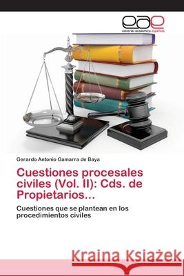 Cuestiones procesales civiles (Vol. II): Cds. de Propietarios... Gamarra de Baya, Gerardo Antonio 9783659082580 Editorial Académica Española