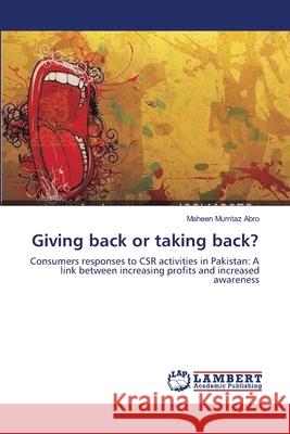 Giving back or taking back? Maheen Mumtaz Abro 9783659195860