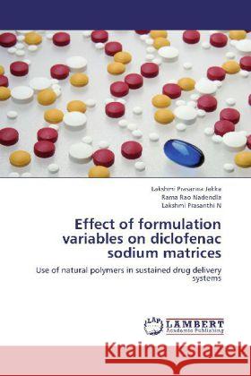 Effect of formulation variables on diclofenac sodium matrices : Use of natural polymers in sustained drug delivery systems Prasanna Jakka, Lakshmi; Nadendla, Rama Rao; Prasanthi N, Lakshmi 9783659273131 LAP Lambert Academic Publishing