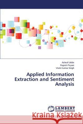 Applied Information Extraction and Sentiment Analysis Uddin Ashraf                             Piryani Rajesh                           Singh Vivek Kumar 9783659803710