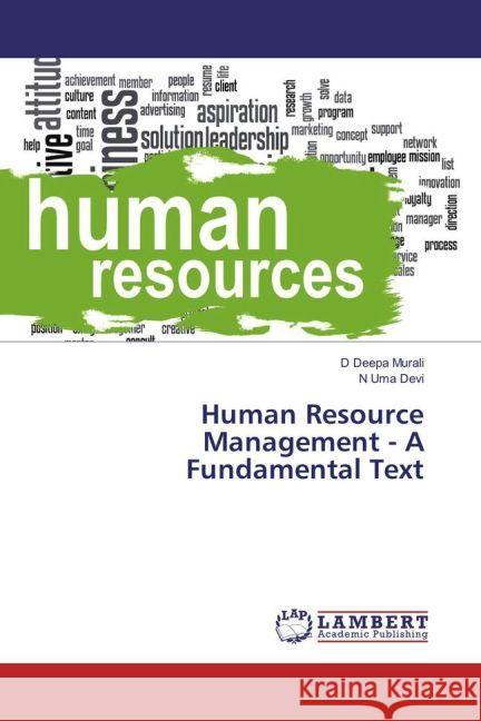 Human Resource Management - A Fundamental Text Deepa Murali, D; Uma Devi, N 9783659927676