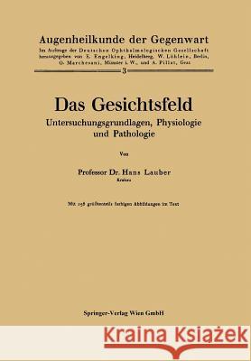 Das Gesichtsfeld Untersuchungsgrundlagen, Physiologie Und Pathologie Lauber Hans Lauber 9783662019405
