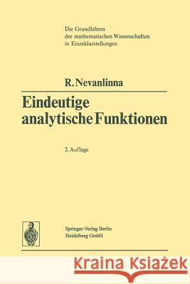 Eindeutige Analytische Funktionen Rolf Nevanlinna 9783662068434 Springer