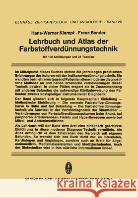 Lehrbuch Und Atlas Der Farbstoffverdünnungstechnik Klempt, H. -W 9783662122495 Steinkopff-Verlag Darmstadt