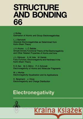 Electronegativity Kali D. Sen Christian K. Jorgensen Julio A. Alonso 9783662136157 Springer