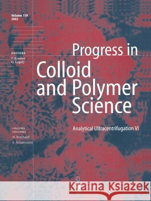 Analytical Ultracentrifugation VI W. Borchard A. Straatmann 9783662146415 Springer