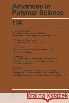 Polymer Analysis and Characterization V. a. Bershtein G. C. Berry N. Ise 9783662149058 Springer