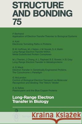 Long-Range Electron Transfer in Biology Patrick Bertrand Bruce E. Bowler Jeffrey Chang 9783662150252