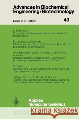 Applied Molecular Genetics Jakob Reiser C. L. Cooney R. L. Dabora 9783662150337 Springer