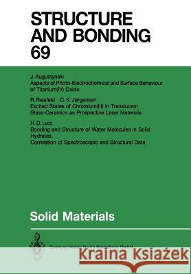 Solid Materials Jan Augustynski Christian K. Joergensen Heinz D. Lutz 9783662151280 Springer