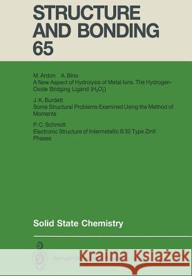 Solid State Chemistry Michael Ardon Avi Bino Jeremy K. Burdett 9783662151549