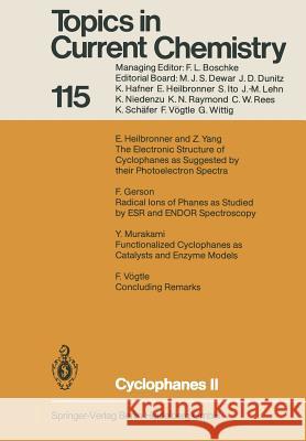 Cyclophanes II F. Vogtle F. Gerson E. Heilbronner 9783662152515 Springer