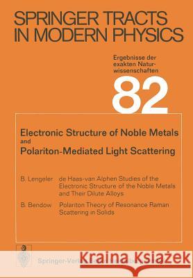 Electronic Structure of Noble Metals and Polariton-Mediated Light Scattering B. Bendow B. Lengeler 9783662154700 Springer