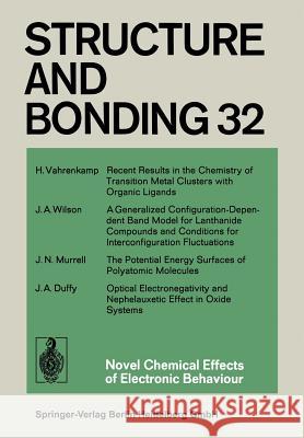 Novel Chemical Effects of Electronic Behaviour Xue Duan                                 Lutz H. Gade                             Gerard Parkin 9783662154809 Springer