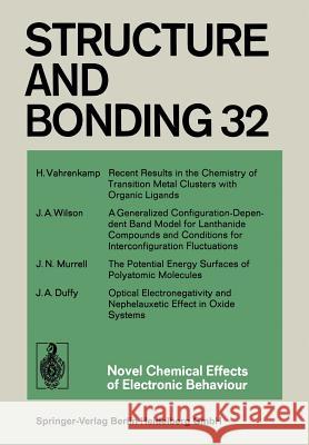 Novel Chemical Effects of Electronic Behaviour Xue Duan                                 Lutz H. Gade                             Gerard Parkin 9783662154809