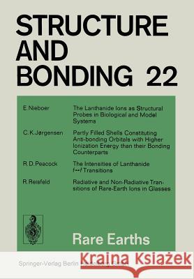 Rare Earths E. Nieboer C. Klixbull Jorgensen R. D. Peacock 9783662155349 Springer
