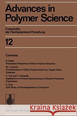 Advances in Polymer Science: Fortschritte Der Hochpolymeren-Forschung Cantow, H. -J 9783662155622 Springer