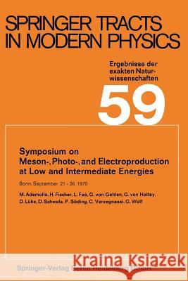 Symposium on Meson-, Photo-, and Electroproduction at Low and Intermediate Energies: Bonn, September 21-26, 1970 Höhler, Gerhard 9783662158791 Springer