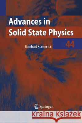 Advances in Solid State Physics Bernhard Kramer 9783662161104