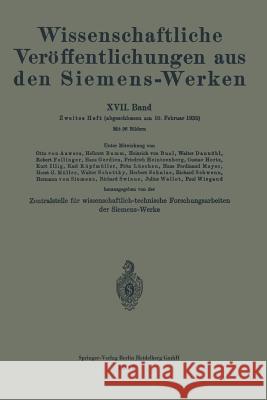 Wissenschaftliche Veröffentlichungen Aus Den Siemens-Werken: XVII. Band Bingel, Rudolf 9783662227459