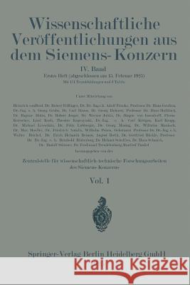Wissenschaftliche Veröffentlichungen Aus Dem Siemens-Konzern Von Boul, Heinrich 9783662227503