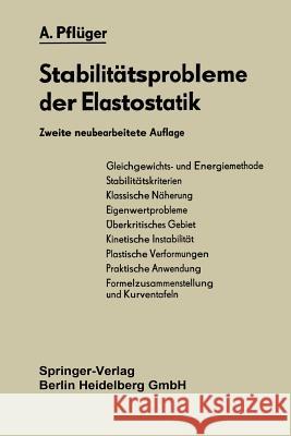 Stabilitätsprobleme Der Elastostatik Pflüger, Alf 9783662230589
