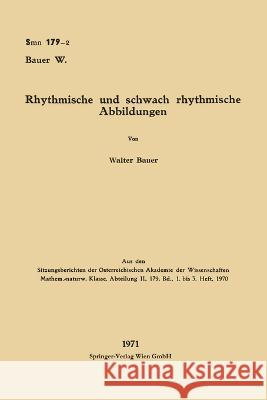 Rhythmische und schwach rhythmische Abbildungen Walter Bauer 9783662231135