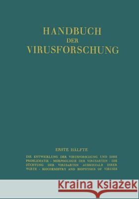 Handbuch Der Virusforschung: Erste Hälfte Doerr, R. 9783662235317 Springer