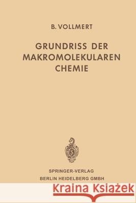 Grundriss Der Makromolekularen Chemie  9783662236017 Springer