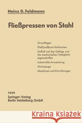 Fließpressen Von Stahl Feldmann, Heinz-Dietrich 9783662236918