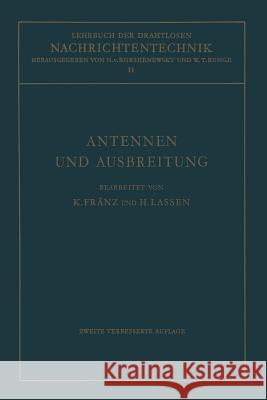 Antennen Und Ausbreitung Fränz, Kurt 9783662245446 Springer