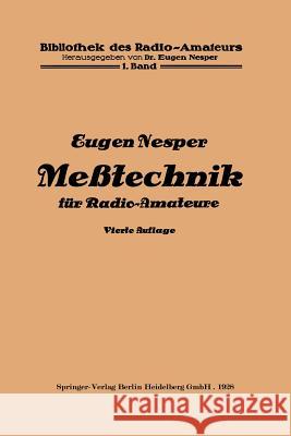 Meßtechnik Für Radio-Amateure Nesper, Eugen 9783662269473