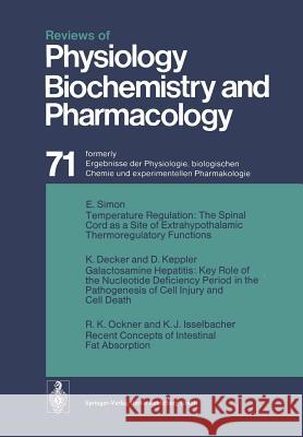 Reviews of Physiology Biochemistry and Pharmacology R. H. Adrian, E. Helmreich, H. Holzer, R. Jung, K. Kramer, O. Krayer, F. Lynen, P. A. Miescher, H. Rasmussen, A. E. Reno 9783662312476 Springer-Verlag Berlin and Heidelberg GmbH & 